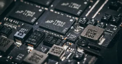 Close-up of a semiconductor wafer during chip manufacturing, illustrating the Wingtech Nexperia lawsuit over control of a chipmaker