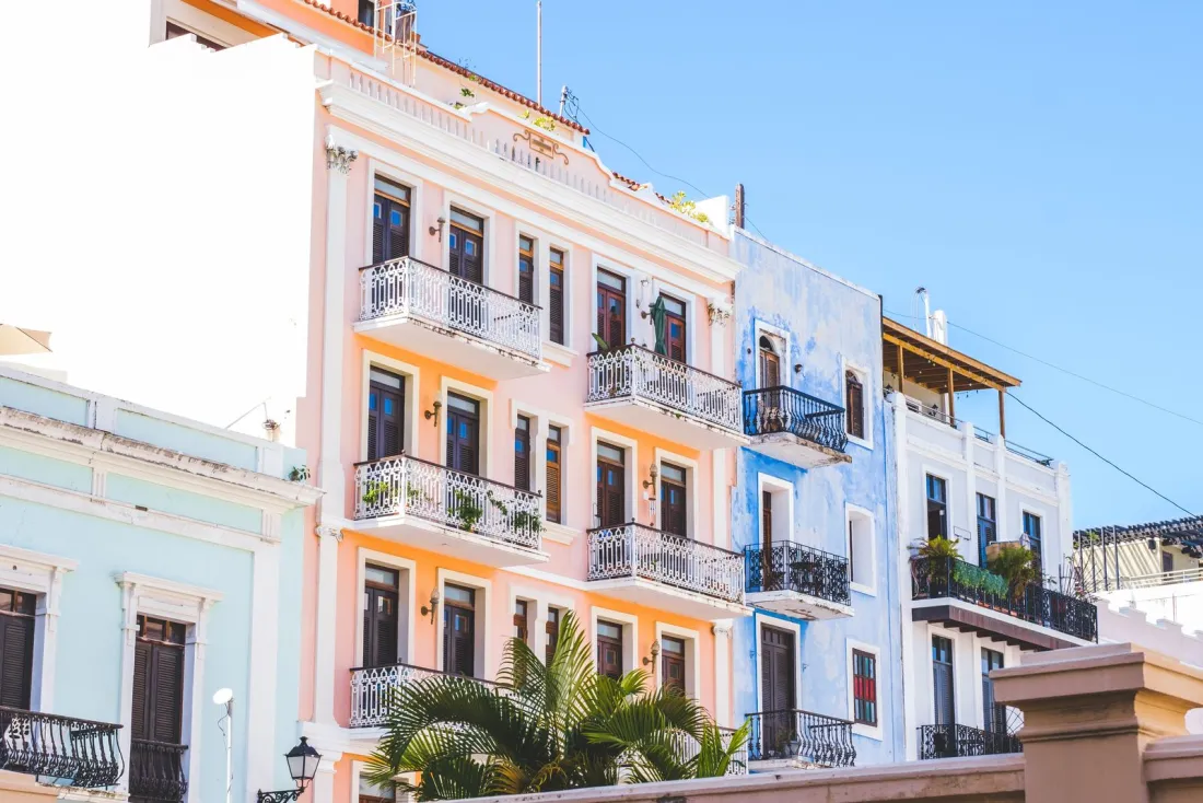 Colourful colonial buildings on a street in Old San Juan, Puerto Rico, home of the international bank whose former CEO was sentenced