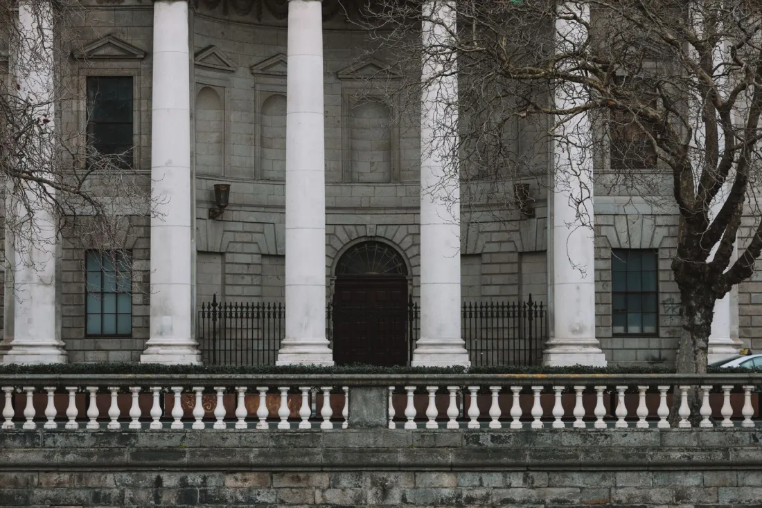 Neoclassical court columns, illustrating the General Court appeal over Google DMA search data sharing