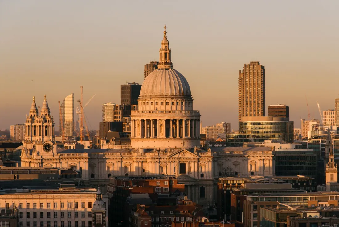 St Paul's Cathedral and the City of London at sunset, where the CMA and Competition Appeal Tribunal oversee Google Play Store competition issues