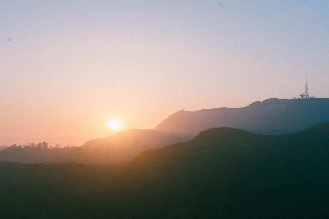Hollywood Hills silhouetted at sunset, illustrating whether the Warner Bros. Paramount merger went through