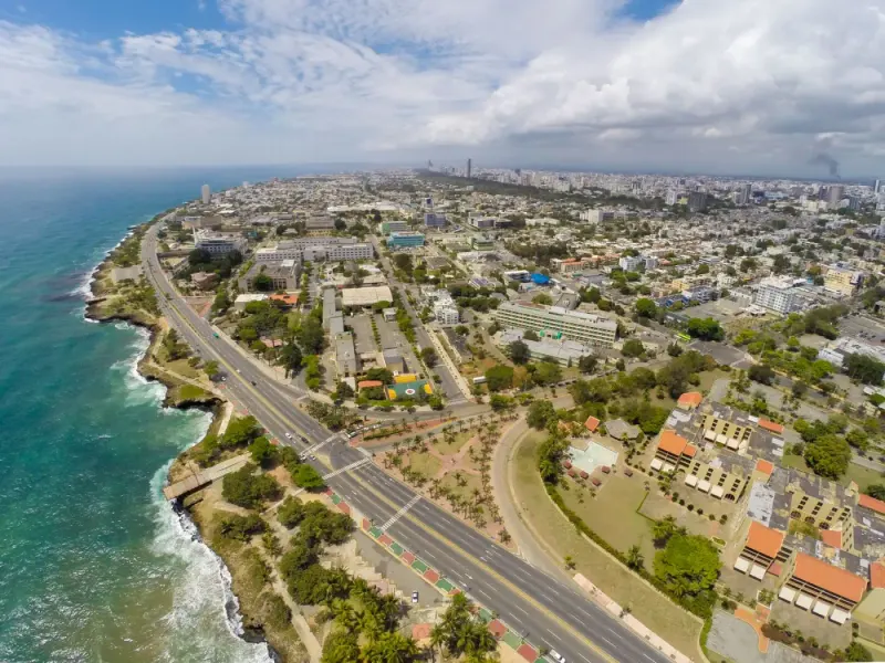 Aerial view of the Santo Domingo coastline and city, Dominican Republic: lawyers and advisers in the Dominican Republic
