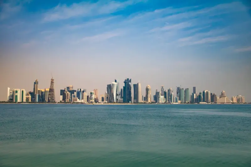 Doha skyline seen across the bay from the Corniche, Qatar: lawyers and advisers in Qatar