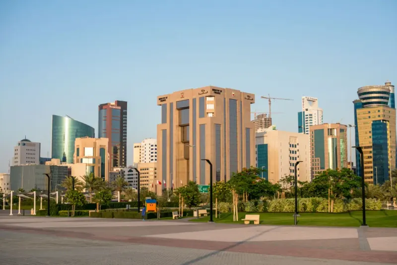 Skyline of Manama's Diplomatic Area seen from a park, Bahrain: lawyers and advisers in Bahrain