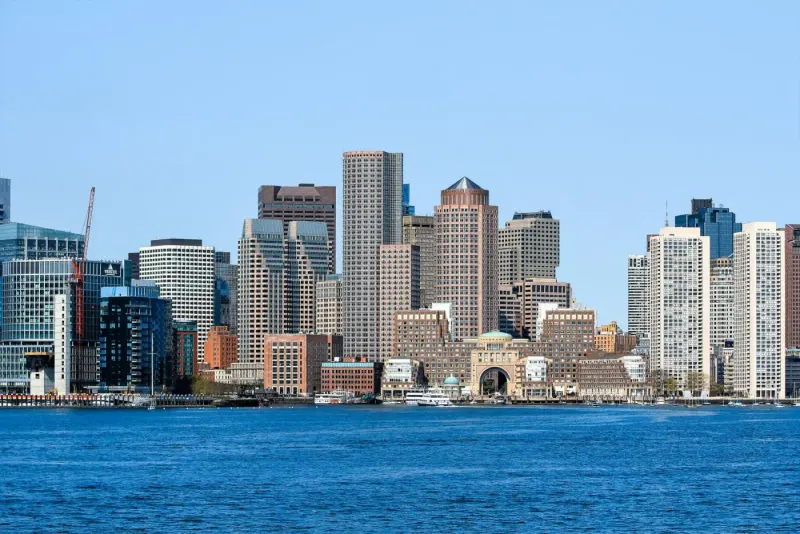 Boston skyline over the harbour, Massachusetts: lawyers and advisers in Massachusetts