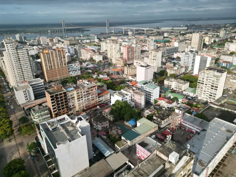 Aerial view of Maputo's city centre with the Maputo–Katembe bridge in the distance, Mozambique: lawyers and advisers in Mozambique