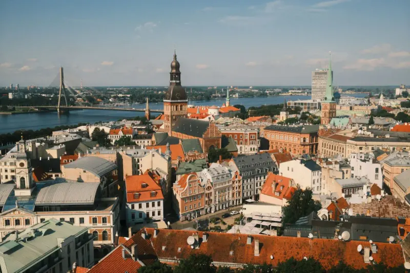 Riga Old Town, Riga Cathedral and the Daugava River from above, Latvia: lawyers and advisers in Latvia