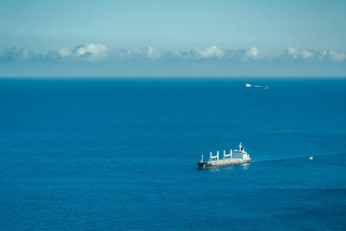 Bulk carrier sailing on open blue sea, illustrating off-hire risk under a time charter party