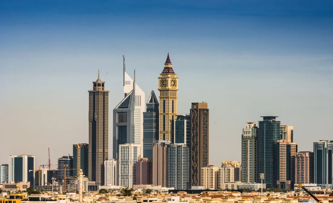 Dubai financial district skyline at dusk, where families set up a DIFC family office under the Family Arrangements Regulations