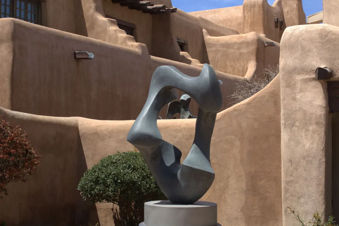 Pueblo Revival adobe buildings in Santa Fe, New Mexico, where the court explained what Meta got fined for
