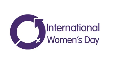 International Women's Day logo, marking a feature on women's recipes for career success