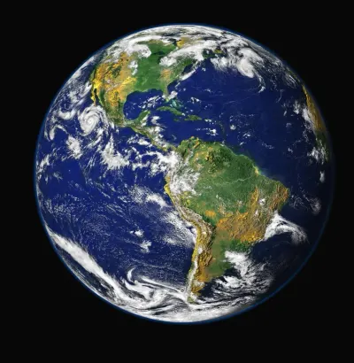 View of Earth showing the Americas from space, illustrating recognition for the most sustainable companies in Latin America